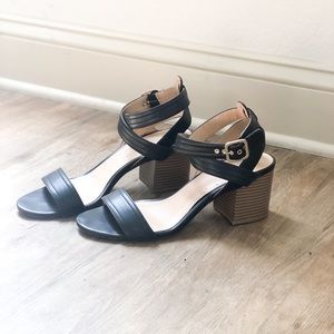 Womens Black Heel Sandals